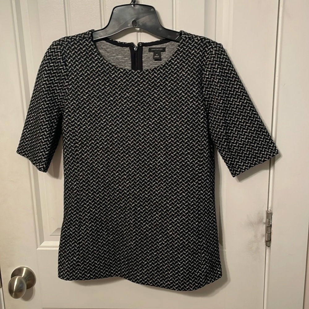 Ann Taylor Black Print Blouse Size XS